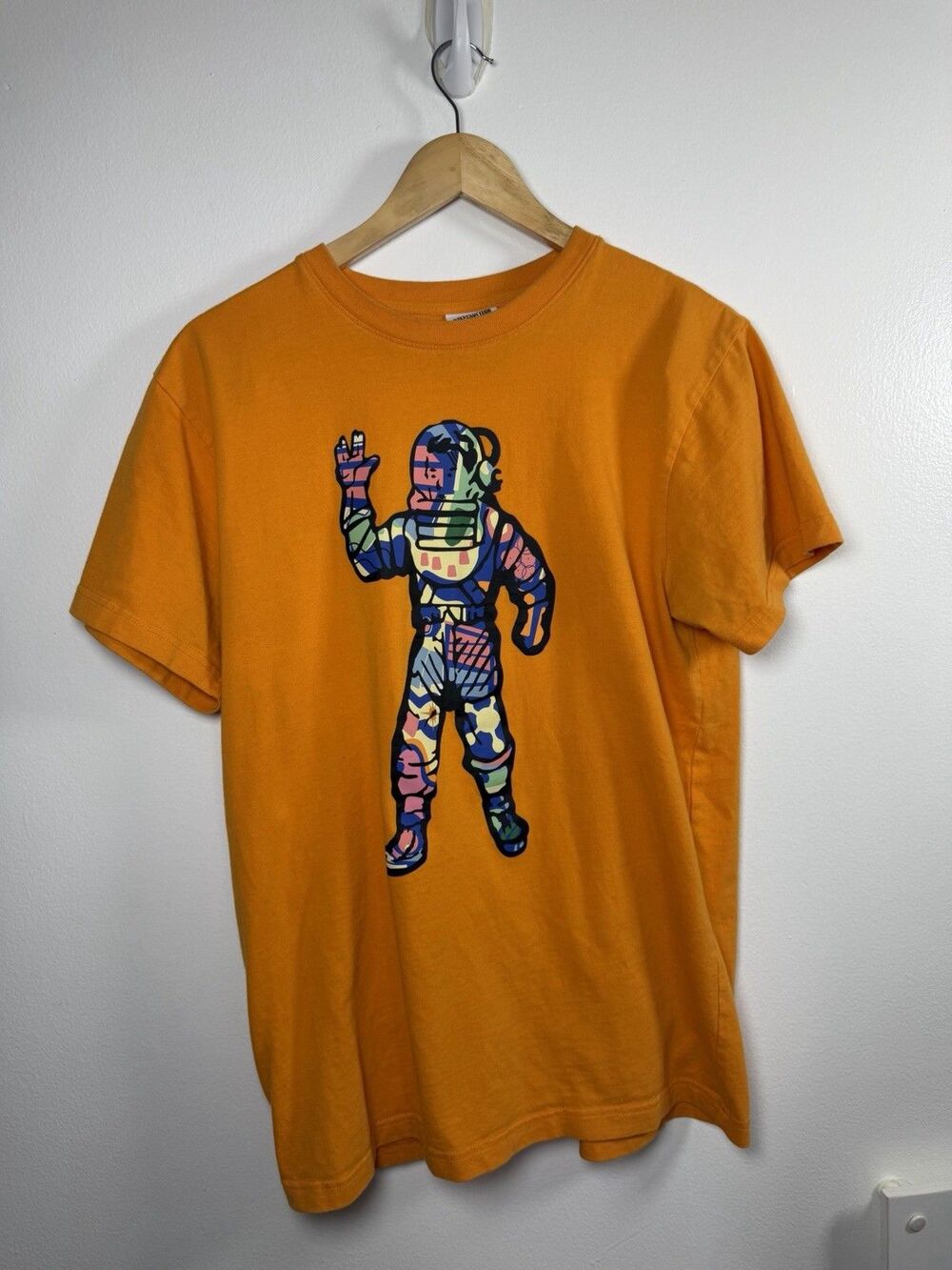 Billionaire Boys Club Astronaut Graphic T Shirt Orange Mens Medium Cotton